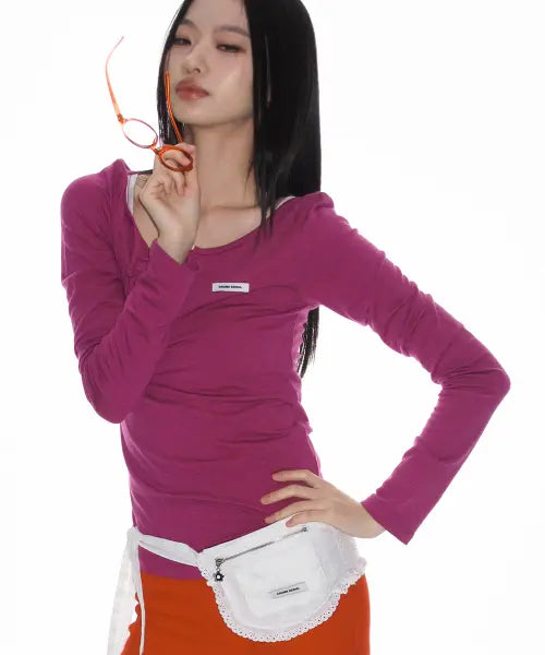 [CRANK] Basic Henley Neck Top_Purple / 베이직 헨리넥 탑_퍼플