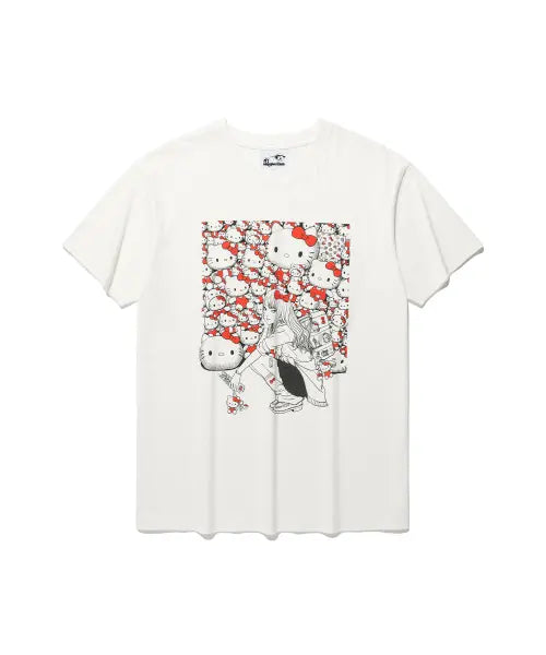 [NICEGHOSTCLUB] JS TOMIE HELLO KITTY TEE_WHITE(NG2GMUT540G)