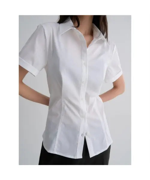 [8SECONDS] Wrinkle-Free Slim Fit Short Sleeve Shirt - White / 링클프리 슬림핏 반팔 셔츠  화이트