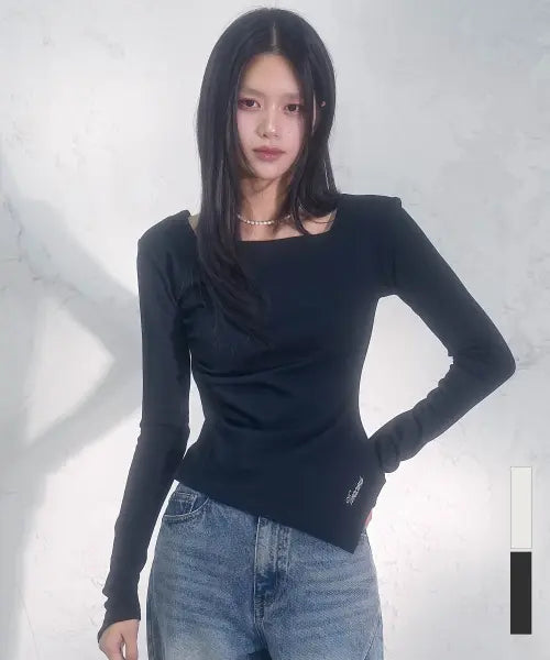 [VIVACIOUS] Arielle Shirring Long Sleeve_2Colors / 아히엘 셔링 롱슬리브_2Colors
