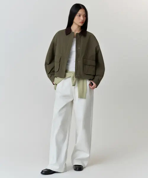 [MUSINSA STANDARD WOMAN] WOMENS WAXED HUNTING JACKET [KHAKI] / 우먼즈 왁스드 헌팅 재킷 [카키]