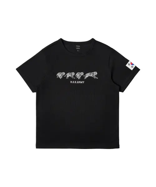 [REPUBLIC OF KOREA ARMY] Tiger Mesh Short Sleeve T-shirt - Black / 타이거 메쉬 반소매 티셔츠 - 블랙