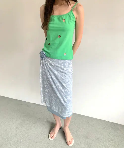[MA JOURNEE] HOLE DETAIL SLEEVELESS_GREEN