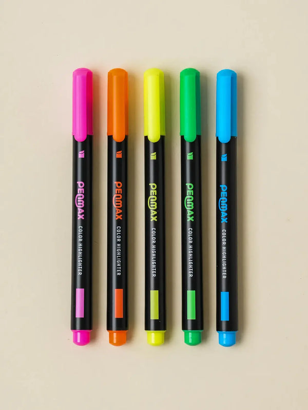 [DAISO] Highlighters (5 Pack, 4mm Tip) / 형광펜 4 mm 5개입 혼합