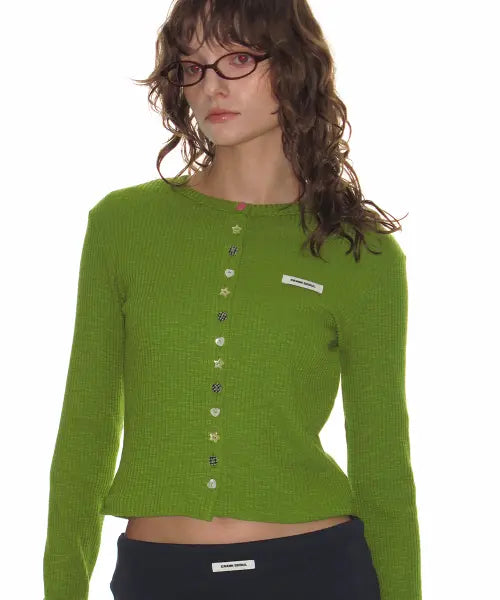 [CRANK] Multi Button Cardigan_Olive / 멀티 버튼 가디건_올리브