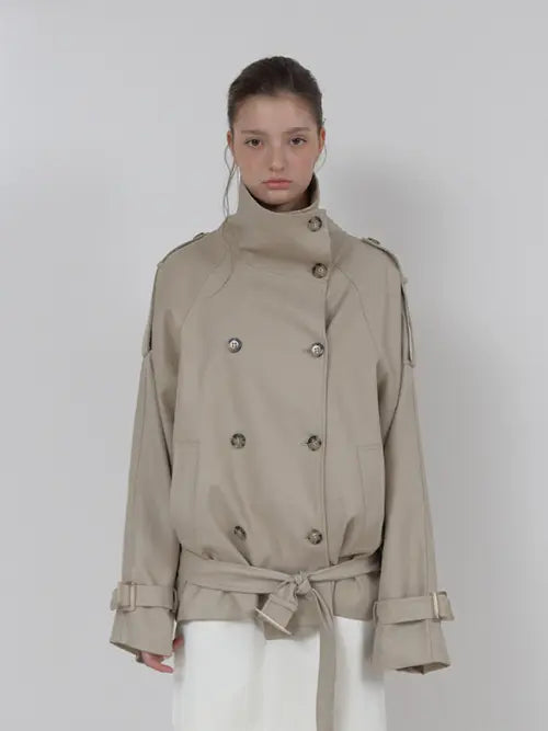 [ASURA] AUTHENTIC TRENCH JACKET (BEIGE)