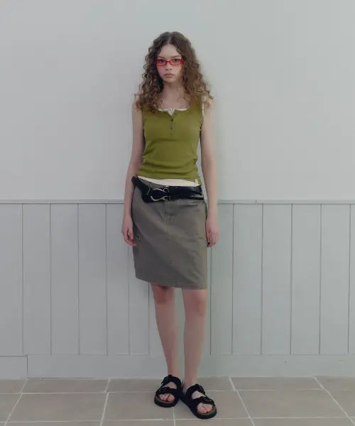 [TWEE] Nebian Cotton Midi Skirt / 네비앙 코튼 미디 스커트