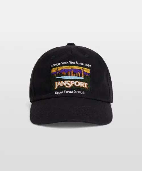 [JANSPORT] City Logo Cap Black / 시티 로고 캡 Black