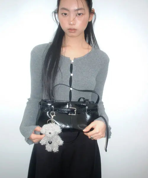 [ANDL] Belted Slim Shoulder Bag - Black / 벨티드 슬림 숄더 백 - 블랙