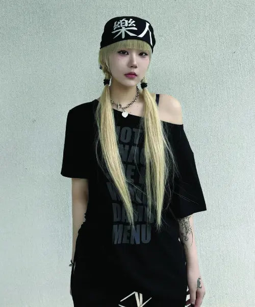 [CUTOUT] SINGULAR One-Shoulder SLEEVE-BLACK / 싱귤러 원 숄더 슬리브-블랙