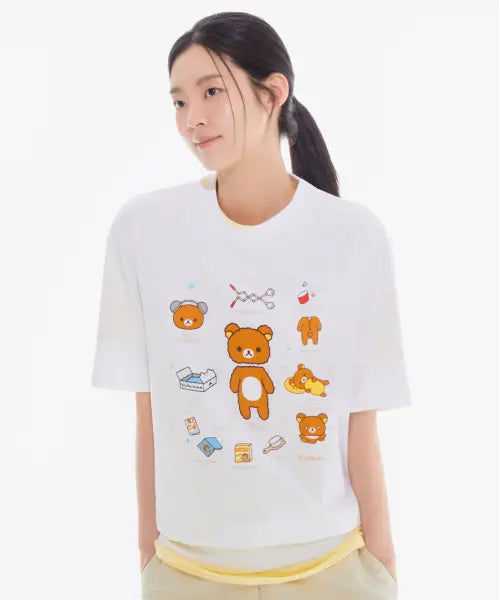 [SPAO] Rilakkuma Short Sleeve T-Shirt (MIX) / [리락쿠마] 반팔 티셔츠(MIX)_SPRLG25U02