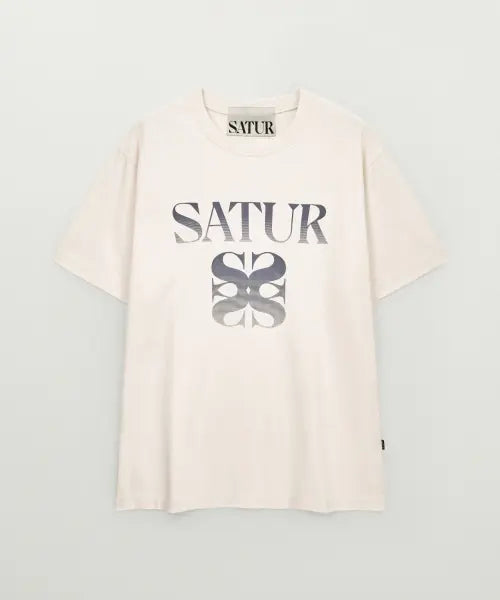[SATUR] Gradient Big Logo T-Shirt Cream / 그래디언트 빅 로고 반팔 티셔츠 크림