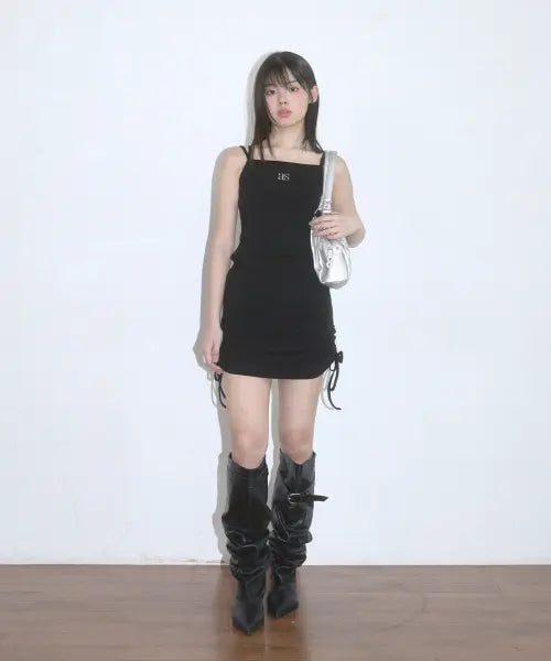 [ASON] Layer Shirring Dress / Black