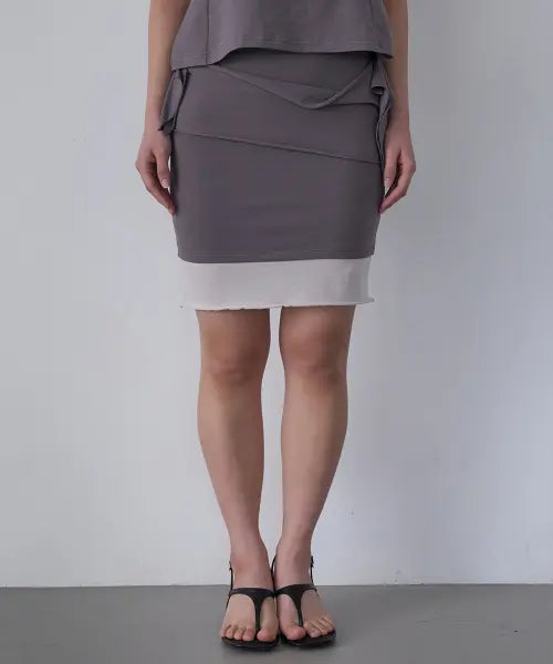 [SAFARI SULA EXPLORE] Easy Layered Skirt in Grey / 이지 레이어드 스커트 인 그레이