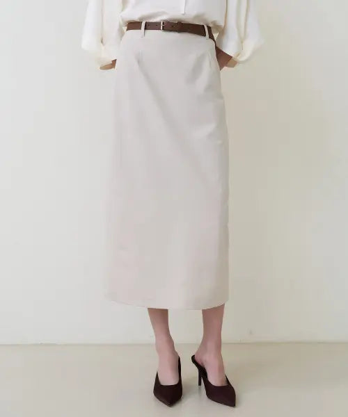 [BIBYSEOB] BACK SLIT SKIRT BEIGE / 백슬릿 스커트 베이지 [T61]