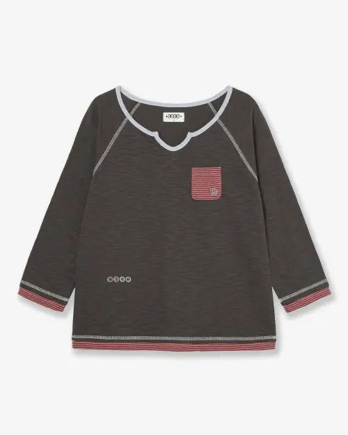 [AEAE] LAYERED SLEEVE TEE [CHARCOAL]