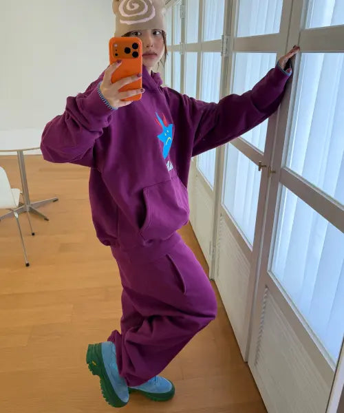 [KICKKI] KICKKI sweat pants purple / 스웻 팬츠 (퍼플)