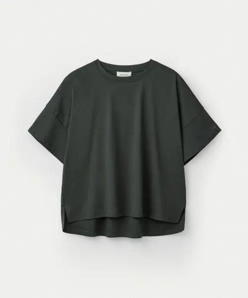 [UMARMUNG] Embroidery Oversized Crop T Shirts_Forest