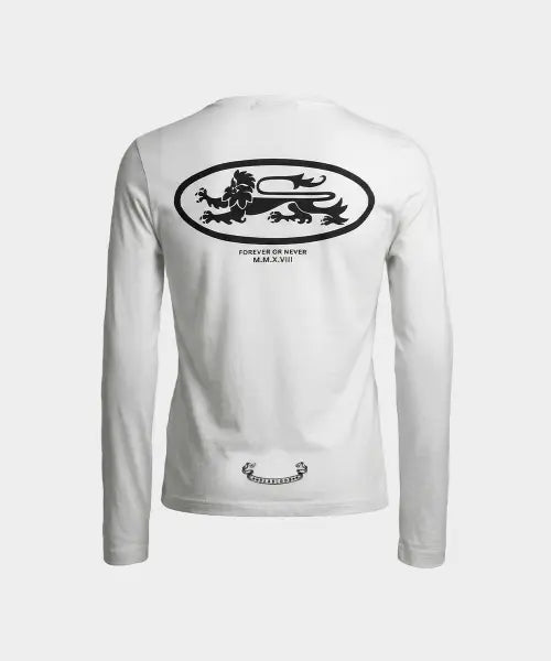 [BADBLOOD] BAD Mini Logo Fitted Long Sleeve T-Shirt - White