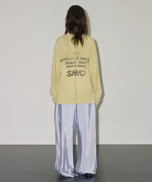 [s/e/o] LIGHTWEIGHT LOOSE HOODIE ZIP-UP LIME