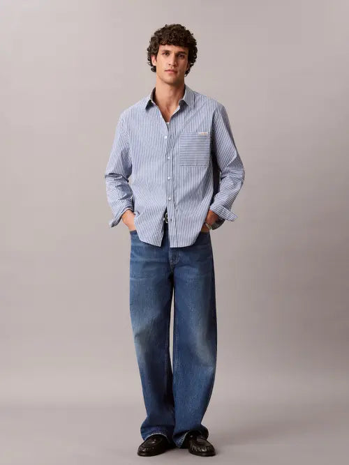 [CALVIN KLEIN JEANS] Multi Stripe Coolmax Relaxed Shirt 4RF401G C7K / 멀티스트라이프 쿨맥스 릴렉스 셔츠 4RF401G C7K