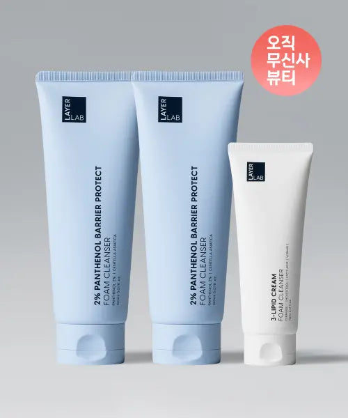 [LAYERLAB] 2% Panthenol Weakly Alkaline Foam Cleanser 150ml (2-Pack) + Ceramides Weakly Acidic Foam Cleanser 70ml / [단독구성]2%판테놀 약알칼리성 폼클렌저 150ml 2개 + 세라마이드 약산성 폼클렌저 70ml