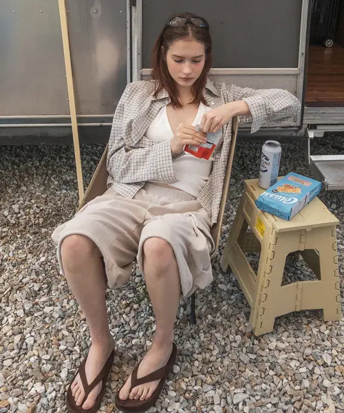 [108POUND] Picnic Check Shirt_Beige