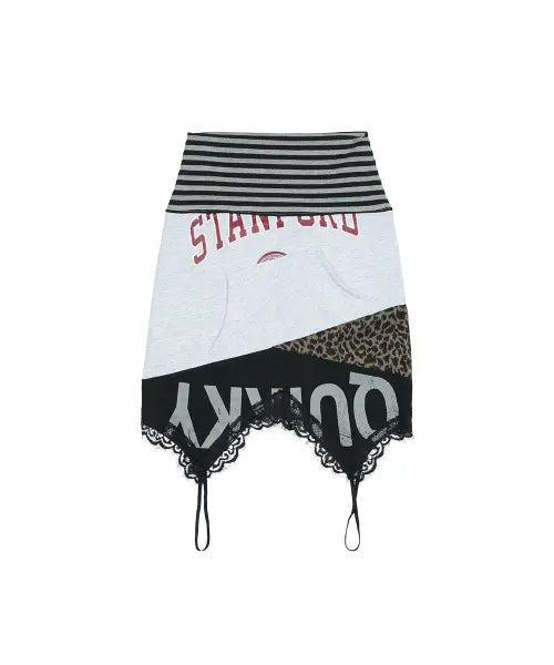 [GRAILZ] UPSIDE DOWN REWORK SWEAT SKIRT [GRAY]