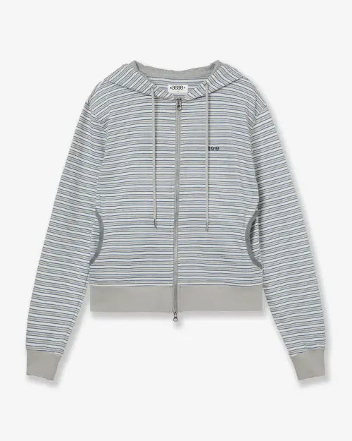 [AEAE] STRIPE HOODIE ZIP UP [GREY]