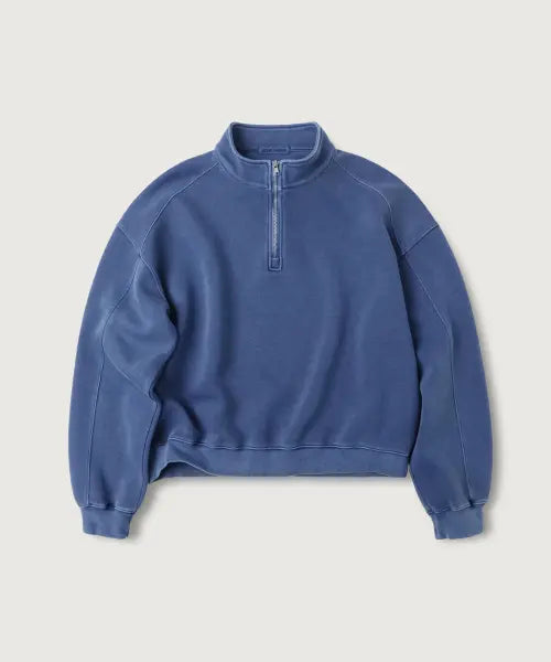[MOOD INSIDE WOMAN] Women's Cropped Half-Zip Sweatshirt / (woman) 스웻 크롭 반집업_5Color