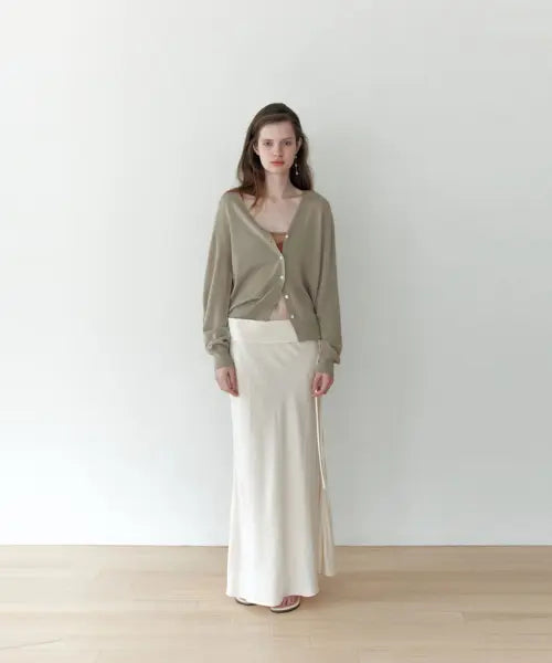 [THE LILLE] Folded Long Skirt_Cream