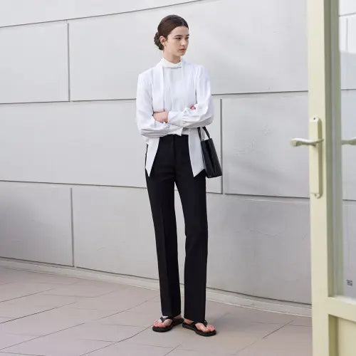 [HYYK] Slim Bootcut Stretch Slacks_Black