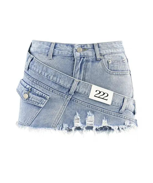 [222] LAYERED DENIM SKIRT 007