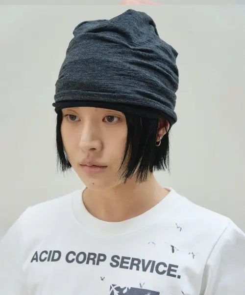 [SLOWACID] SUMMER PINCH BEANIE [CHARCOAL] / 써머 핀치 비니 [차콜]