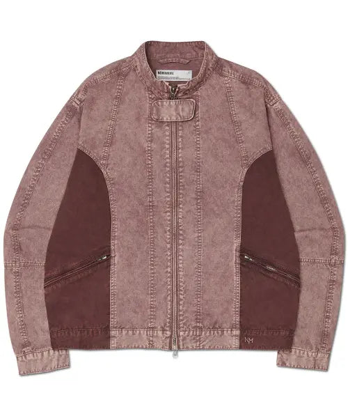 [NOMANUAL] OVERDYED TWO-TONE JACKET - BURGUNDY