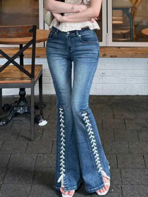 [KINDAME] Hip Volume Up Corset Bootcut Pants_Hip-Padding Jeans / 골반볼륨업 코르셋 부츠컷 팬츠_골반뽕 청바지