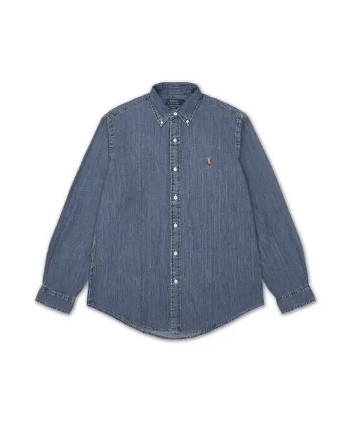 [POLO RALPH LAUREN] CUBDPPCS-LONG SLEEVE-SPORT SHIRT DENIM-NAVY-410 / 커스텀핏 데님 셔츠-네이비