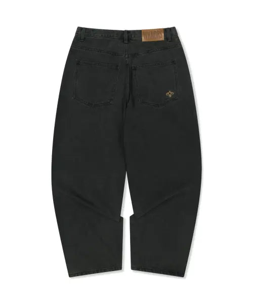 [WKNDRS] [WKNDRS X FIT THE SIZE] EAGLE DENIM PANTS (BLACK)