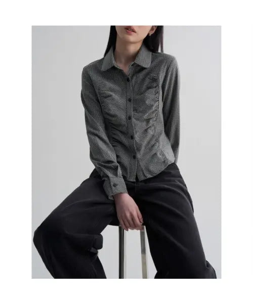 [8SECONDS] Ash Check Slim Fit Long Sleeve Shirt / 체크 슬림핏 긴팔 셔츠  애쉬