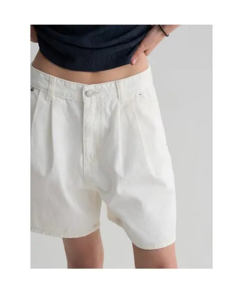 [8SECONDS] Two-Tuck Denim Shorts - White / 투턱 데님쇼츠  화이트