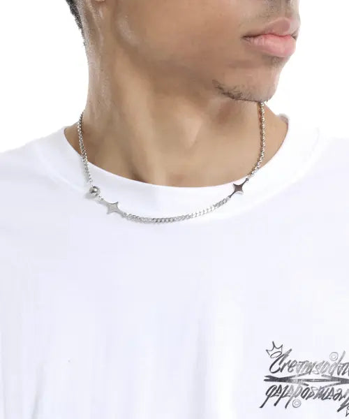 [CREAM SODA LAB] Starlight Bead Mixed Chain Necklace / 스타라이트 비드 믹스드 체인 목걸이