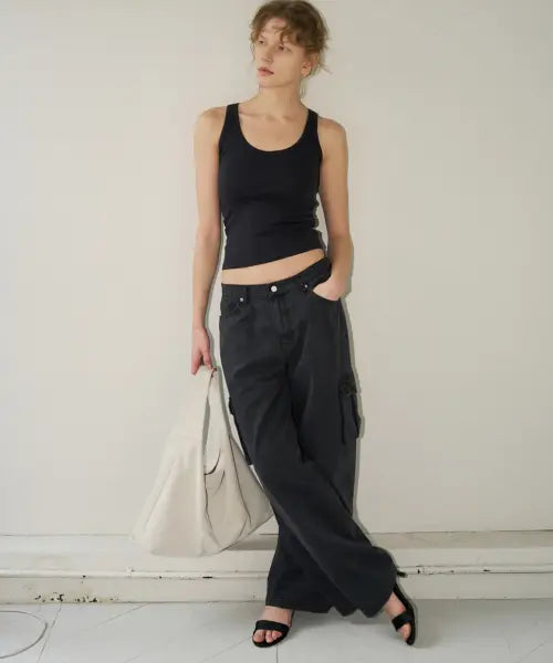 [108POUND] Soft Double Sleeveless_Black