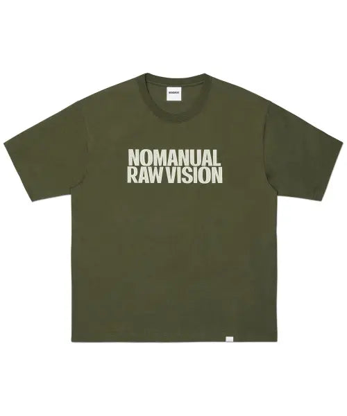 [NOMANUAL] ROUGH TEXTURE PRINT T-SHIRT - KHAKI