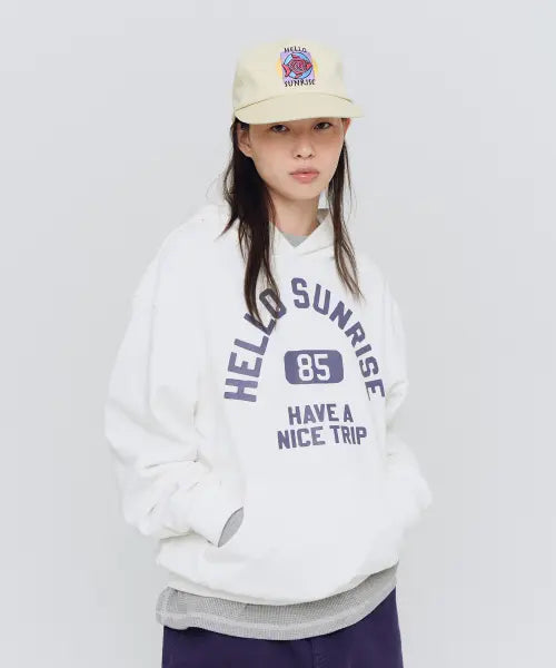 [HELLO SUNRISE] HNT Arch Logo Hoodie_Off White