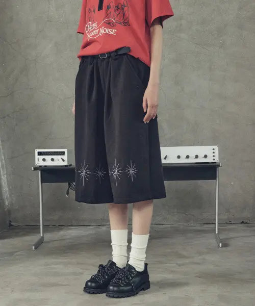 [SUPERSUB] N.Point Wide Bermuda Shorts - Black / 니포인트 와이드 버뮤다 쇼츠-블랙