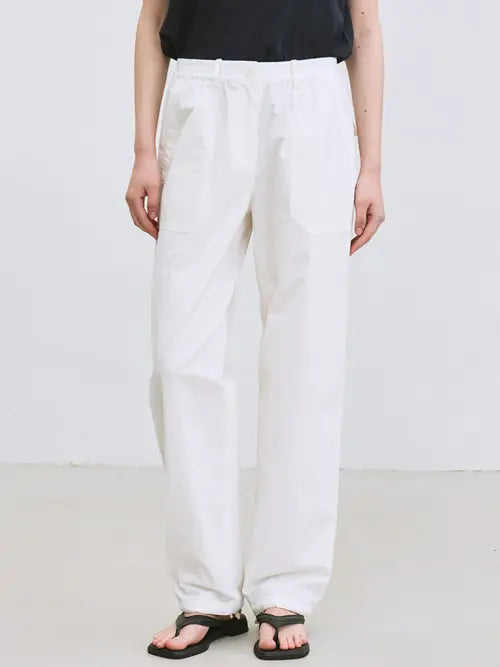 [LE] cotton pocket drawstring pants (white)