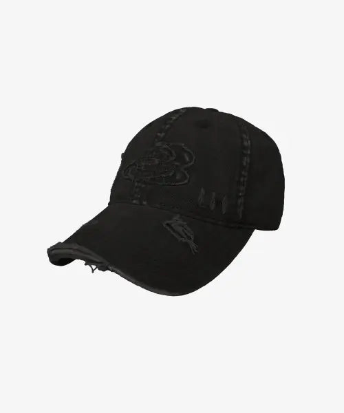 [BLACK PURPLE] Offcut Distress Cap_Black / 오프컷 디스트레스 캡_블랙Offcut Distress Cap_Black