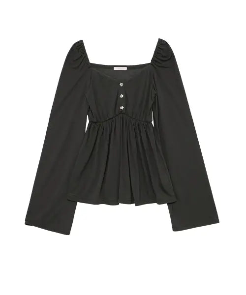 [HETIT] Shell Star Blouse (Charcoal) / 쉘 스타 블라우스 (차콜)
