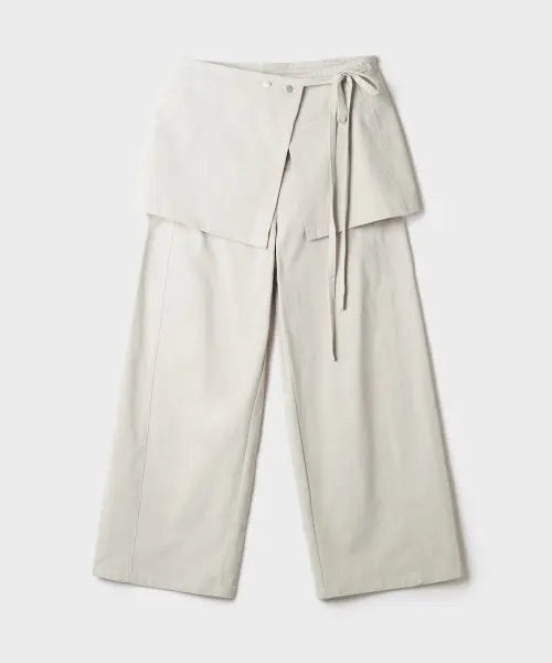 [SPAO] Wrap Layered Cotton Pants / 랩 레이어드 코튼 팬츠 (RE)_SPTCG38G90