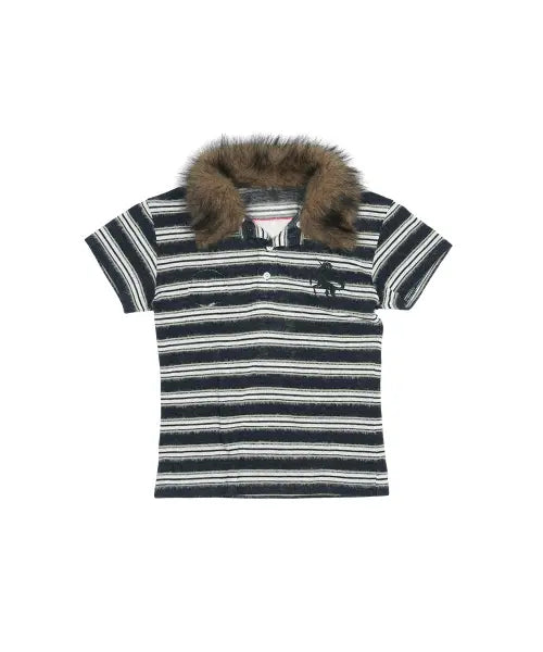 [GRAILZ] STRIPE FUR PK T-SHIRT [NAVY]